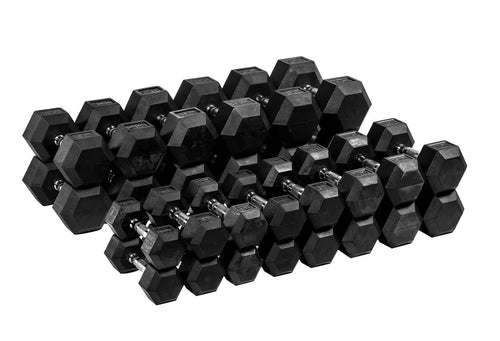 Rubber Coated Hex Dumbbells (New)