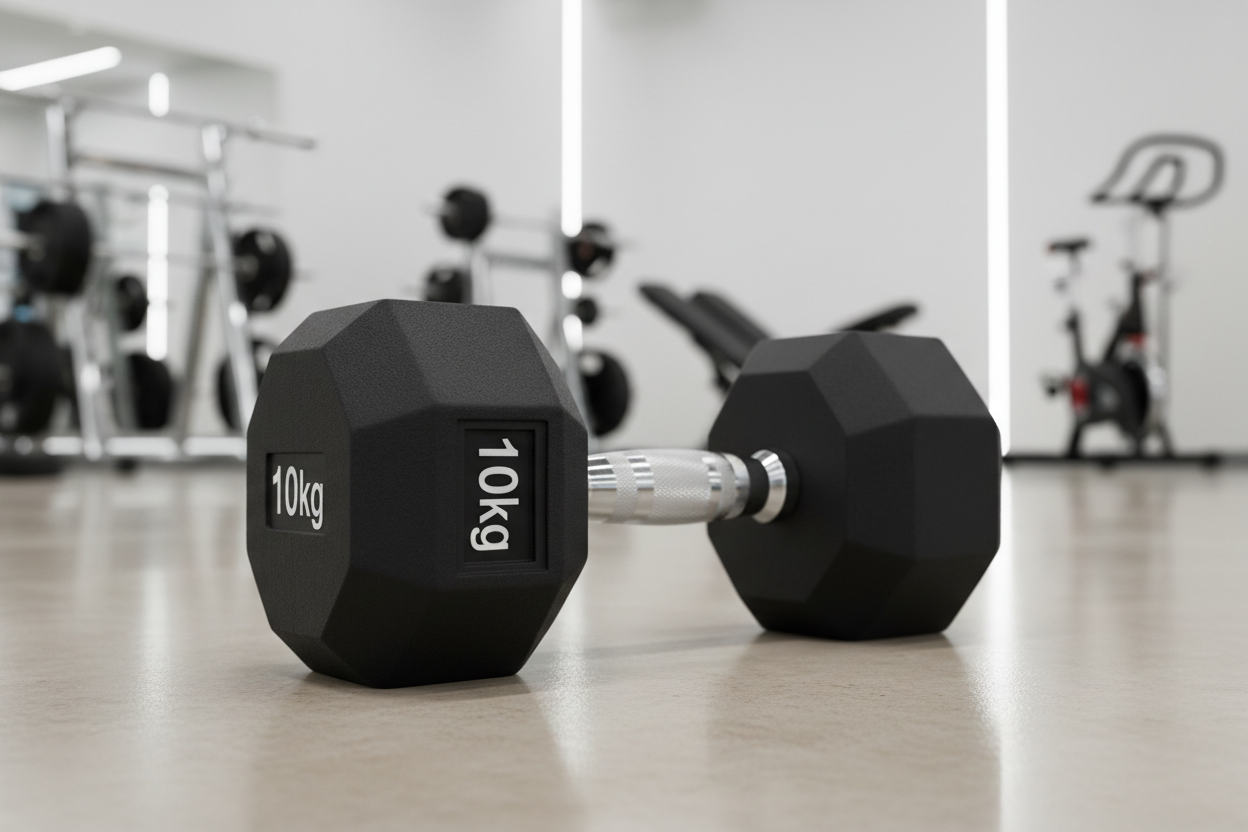 Rubber Coated Hex Dumbbells (New)