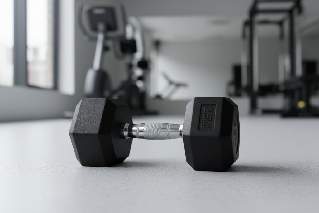 Rubber Coated Hex Dumbbells (New)