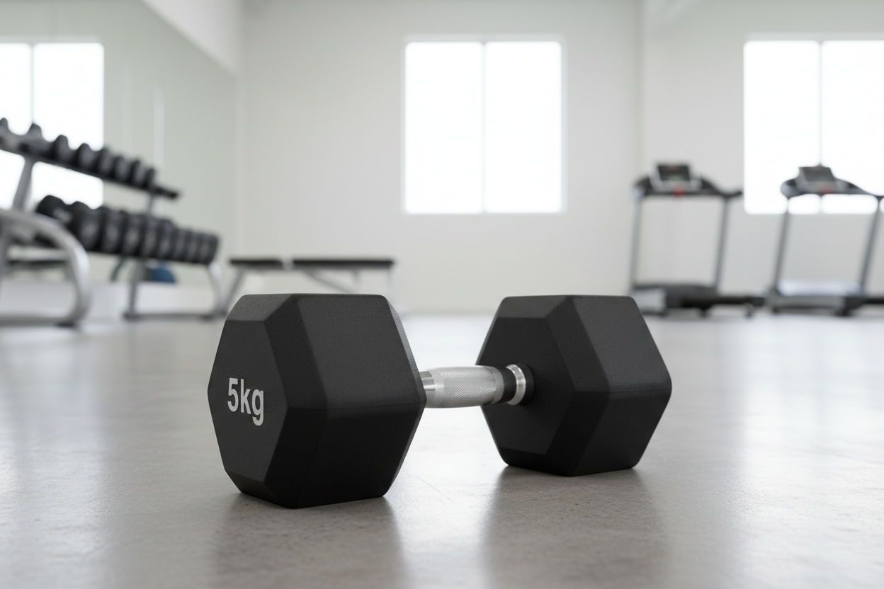 Rubber Coated Hex Dumbbells (New)