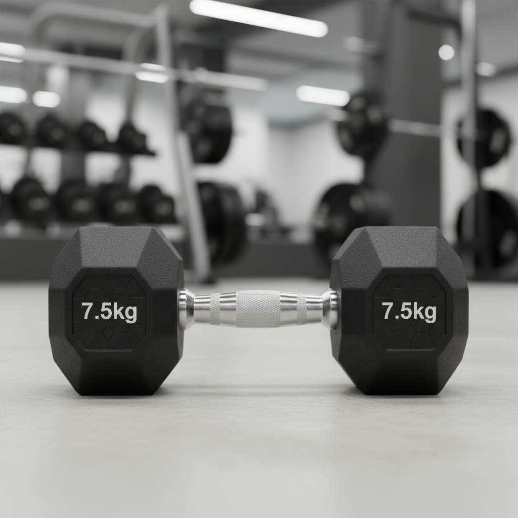 Rubber Coated Hex Dumbbells (New)